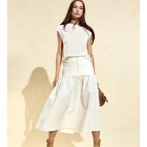 Cynthia Rowley Downtown Leather Skirt Ruffled Skirt